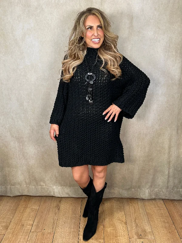 Chunky Knit Jumper Dress Bodycon Club Sequined