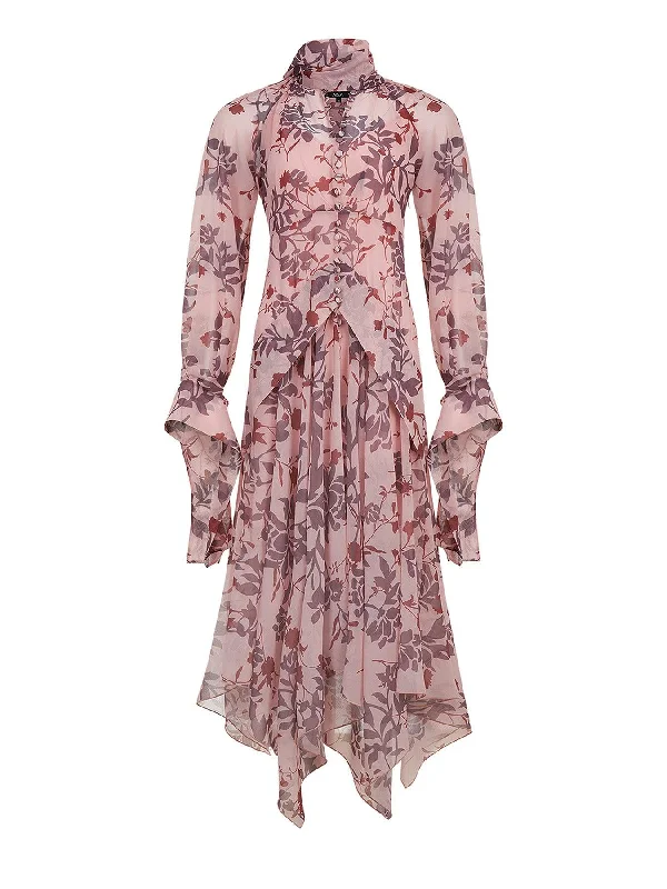 Buttoned Asymmetrical Dress Tunics Bridal satin