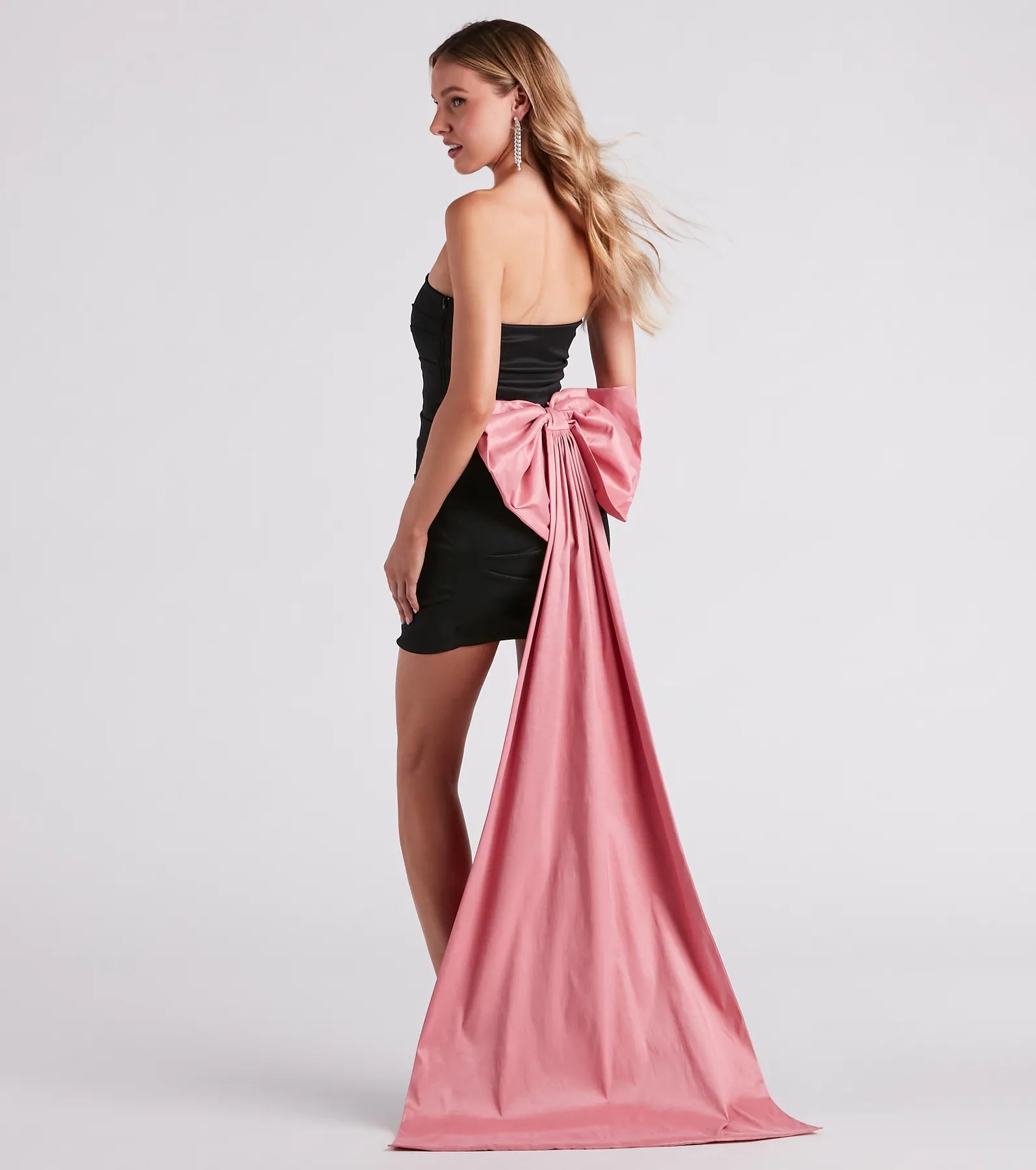 Franny Taffeta Bow Mini Party Dress Tunics New arrival