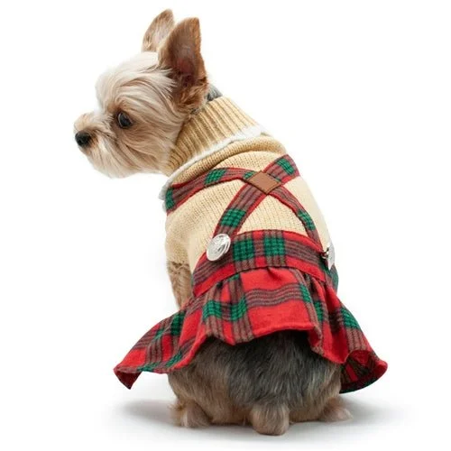 Holiday Plaid Dress in Red Tunics Stylish elegant