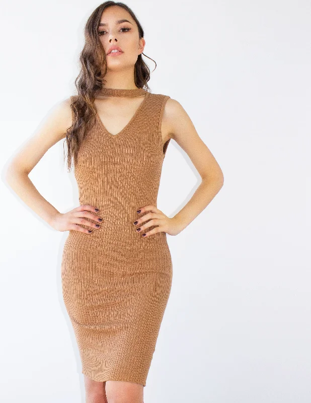 MABE DRESS- CAMEL Tunics Silk luxurious