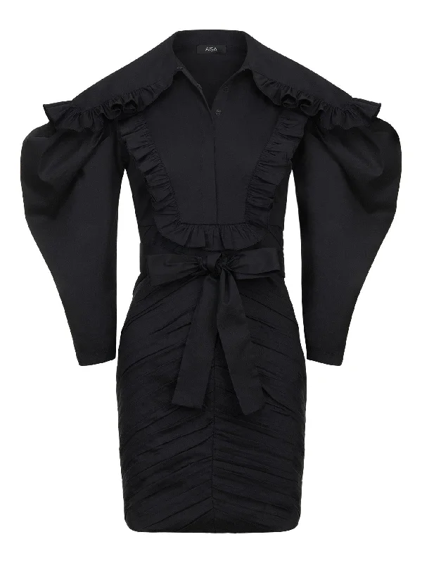 Pleated Detail Wide Neck Dress Tunics Review highly