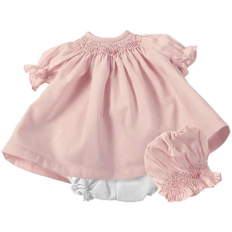 Pink Roselle Smocked Doll Dress w/opt Bonnet Tunics Distressed trendy