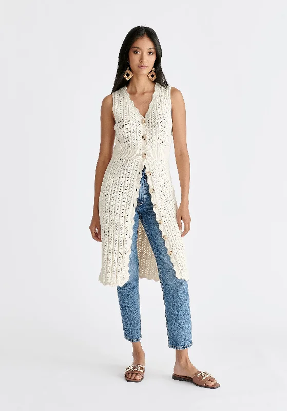Pointelle Knitted Dress A-Line Day Work