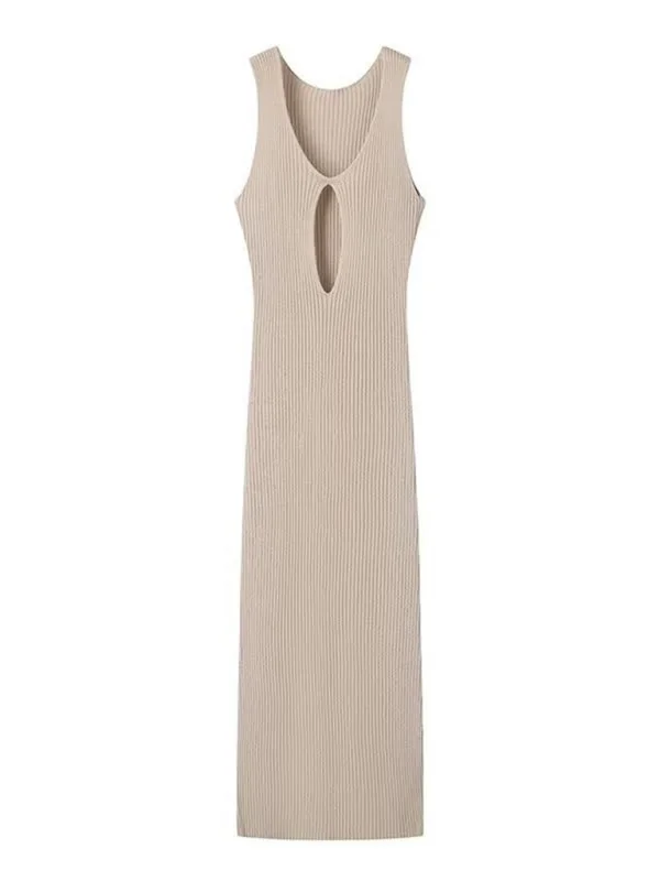 pullover V-neck sleeveless sexy hollow slit dress Tunics Top rated