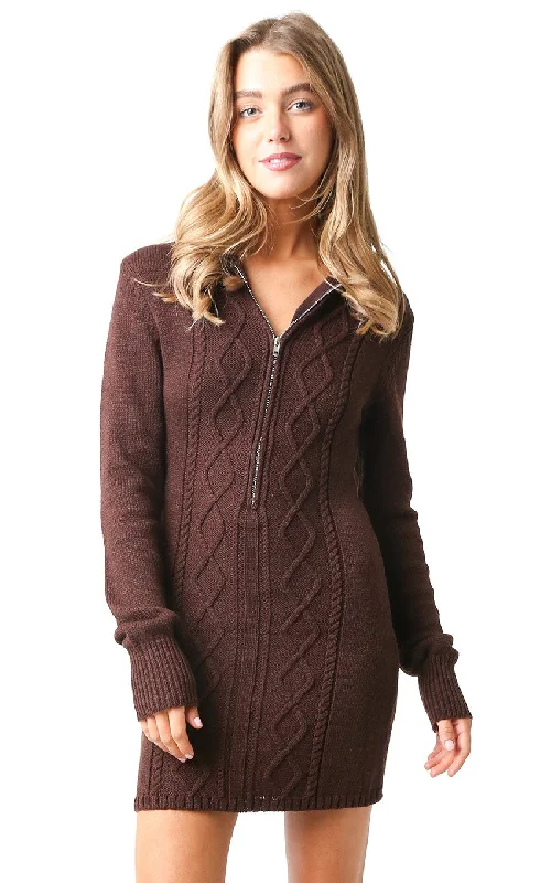 Hot To Go Dress- Brown Tunics Trendy modern