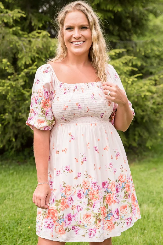 Elegant and Sweet Floral Dress Tunics Seasonal trendy