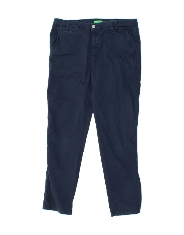 BENETTON Womens Slim Chino Trousers UK 14 Medium W30 L29 Navy Blue Cotton Trousers sophisticated sleek BENETTON Womens Slim Chino Trousers UK 14 Medium W30 L29 Navy Blue Cotton Trousers sophisticated sleek