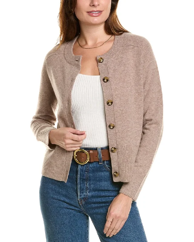 Design History Crewneck Cashmere Cardigan Embroidered Appliqued Beaded