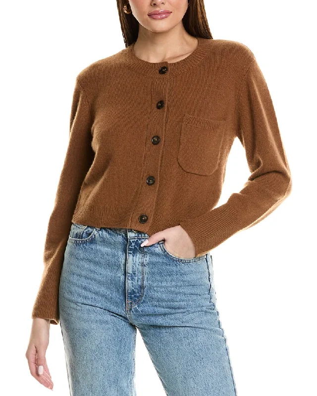 Design History Patch Pocket Cashmere Cardigan Houndstooth Herringbone Solid
