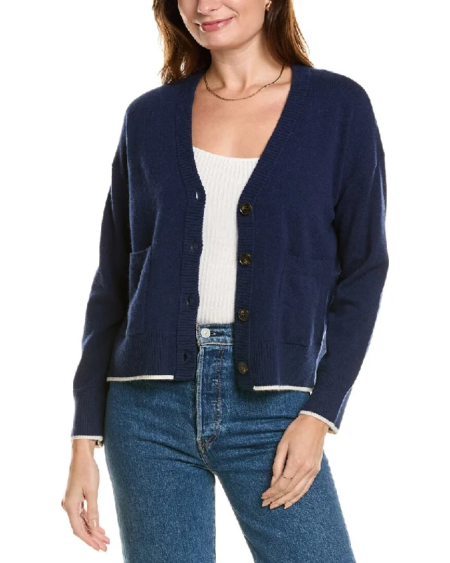 Design History V-Neck Cashmere Cardigan Lace Blend Ribbed Blend Corduroy Blend