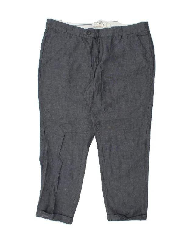 FAT FACE Womens Crop Chino Trousers UK 14 Large W36 L26 Grey Linen Trousers fashionable chic FAT FACE Womens Crop Chino Trousers UK 14 Large W36 L26 Grey Linen Trousers fashionable chic
