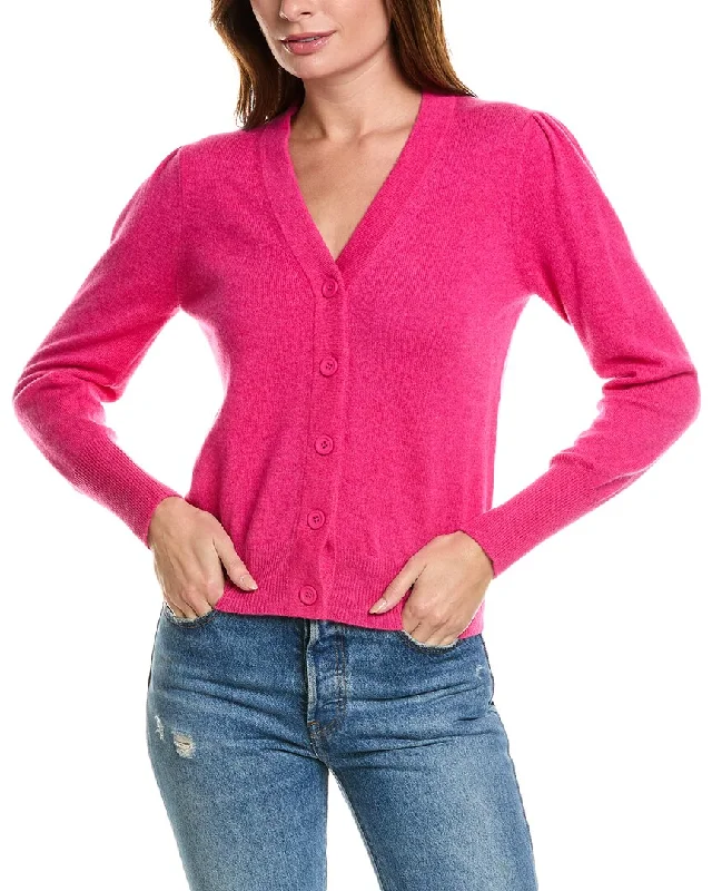 Forte Cashmere Buttoned Short Cashmere Cardigan Embroidered Appliqued Beaded
