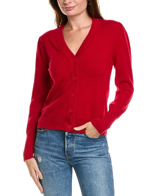 Forte Cashmere Buttoned Short Cashmere Cardigan Spandex Blend Rayon Blend Denim Blend Forte Cashmere Buttoned Short Cashmere Cardigan Spandex Blend Rayon Blend Denim Blend