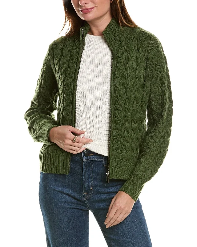 Forte Cashmere Cable Zip Mock Wool & Cashmere-Blend Cardigan Cardigan Knitwear Sweater Forte Cashmere Cable Zip Mock Wool & Cashmere-Blend Cardigan Cardigan Knitwear Sweater