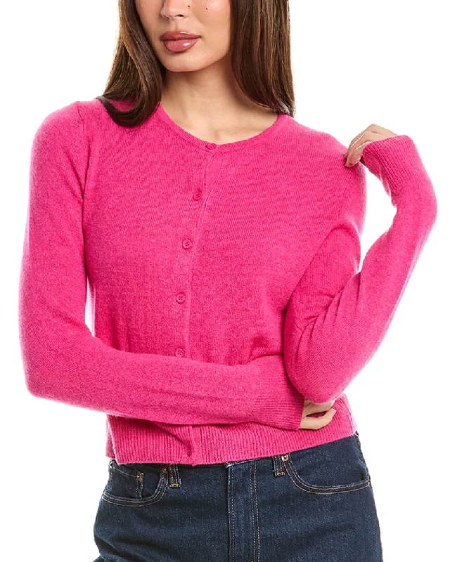 Forte Cashmere Cropped Cashmere Cardigan Mesh Fabric Canvas Fabric Denim Fabric