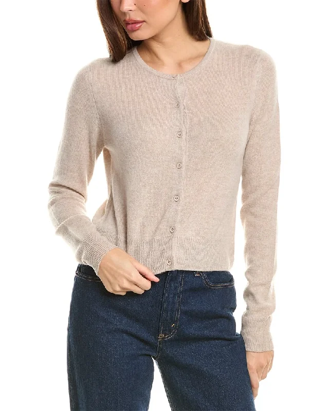 Forte Cashmere Cropped Cashmere Cardigan Cotton Fabric Linen Fabric Terry Fabric