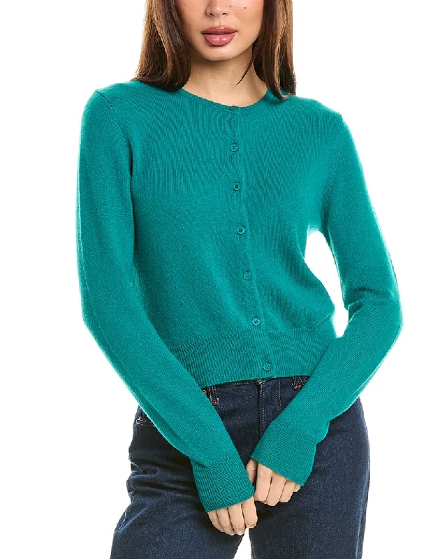 Forte Cashmere Cropped Cashmere Cardigan Plaid Cardigan Polka Dot Checkered