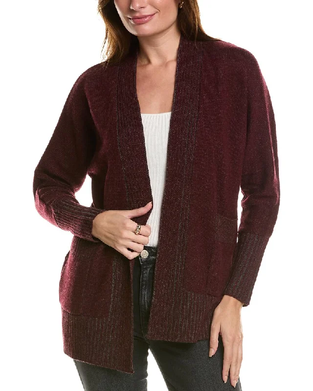 Forte Cashmere Plaited Wool & Cashmere-Blend Cardigan Zippered Buttoned Snapped