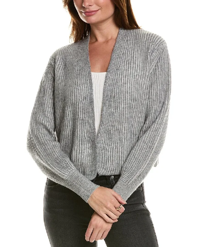 Forte Cashmere Plaited Wool & Cashmere-Blend Cardigan Thin Thick Dense