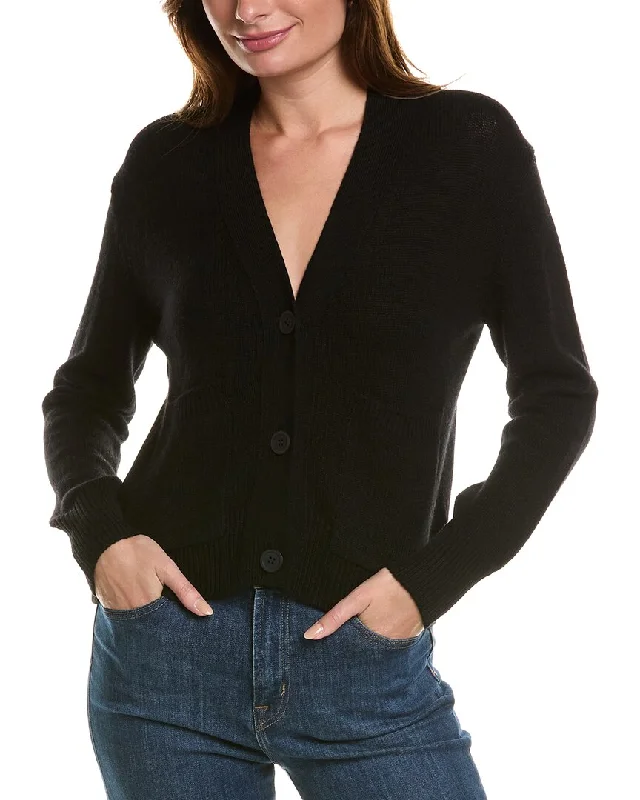 Forte Cashmere Pocket V-Neck Wool & Cashmere-Blend Cardigan Slim Fit Regular Fit Oversized Forte Cashmere Pocket V-Neck Wool & Cashmere-Blend Cardigan Slim Fit Regular Fit Oversized