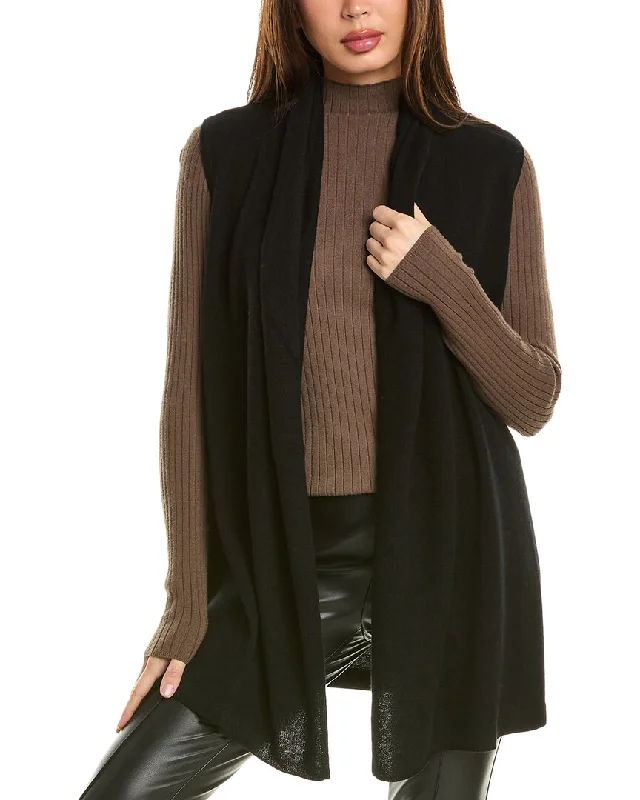 InCashmere Sleeveless Cashmere Cardigan Transparent Opaque Sheer