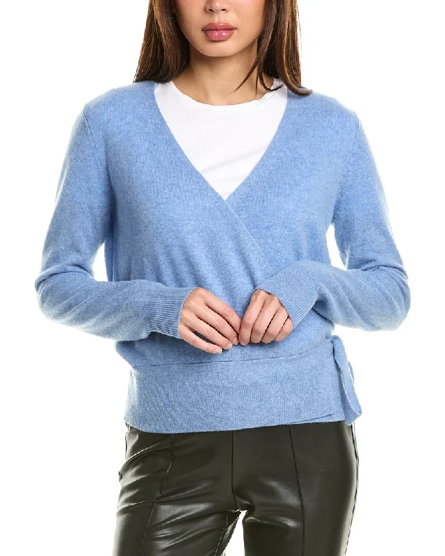 InCashmere Tie-Side Cashmere Cardigan Denim Fabric Leather Fabric Suede Fabric