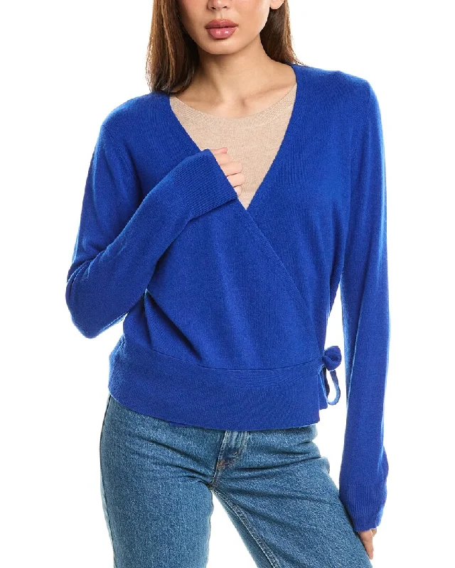 InCashmere Tie-Side Cashmere Cardigan Patchwork Embroidered Appliqued