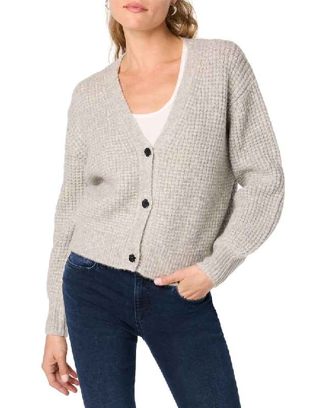 JOE'S Jeans Cropped Cardigan Notch Collar Peter Pan Collar Cowl Neck