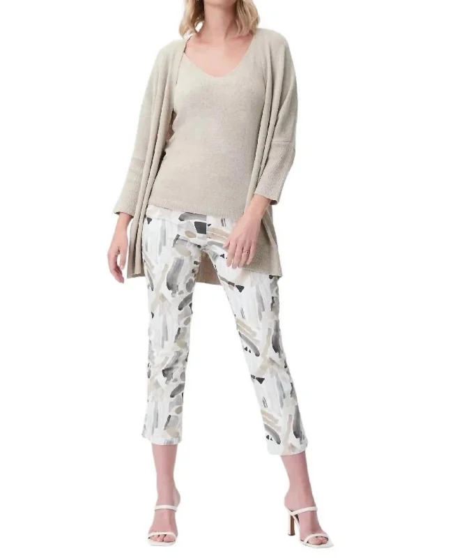 Knit 2 Piece Top And Cardigan In Moonstone Silk Blend Satin Velvet