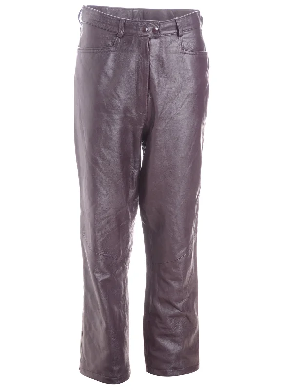 Label Bella Leather Cropped Trouser Trousers Cargo Utility