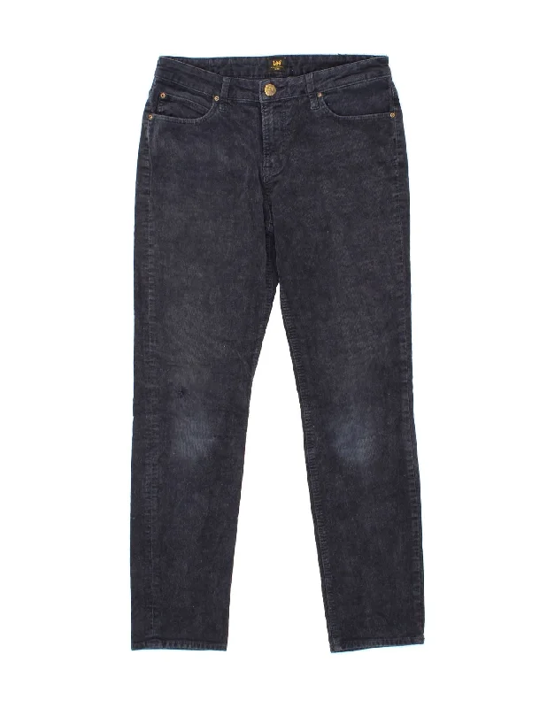 LEE Womens Elly Slim Corduroy Trousers W28 L28 Navy Blue Cotton Chinos Cotton Straight Leg LEE Womens Elly Slim Corduroy Trousers W28 L28 Navy Blue Cotton Chinos Cotton Straight Leg