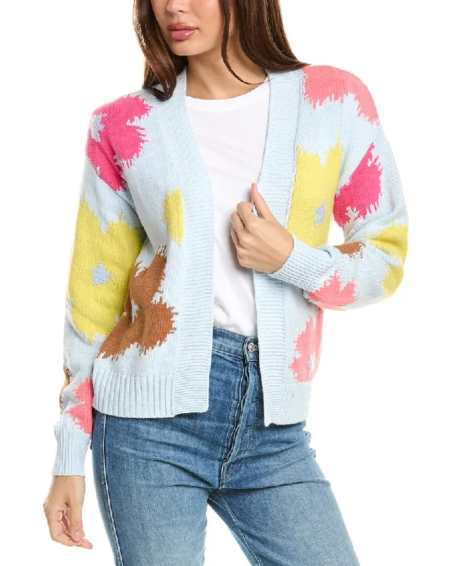 Lisa Todd Lazy Daisy Cardigan Satin Blend Silk Blend Wool Blend