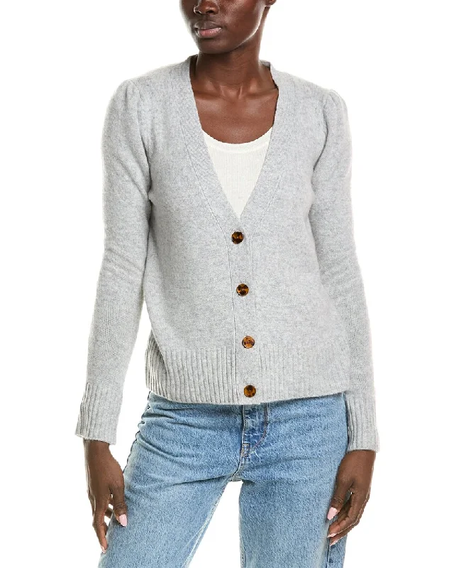 QUINN Puff Sleeve Cashmere Cardigan Casual Formal Business