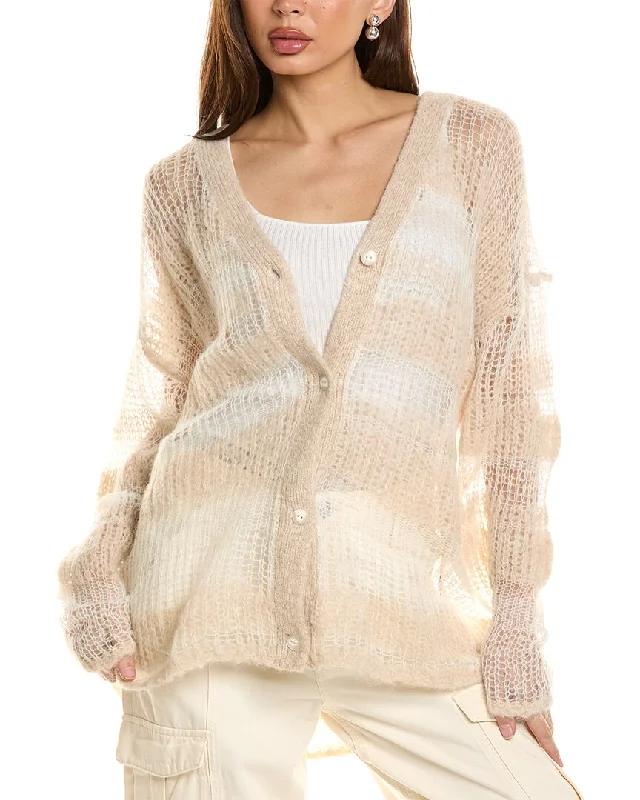 rag & bone Lillian Alpaca & Wool-Blend Cardigan Zippered Buttoned Snapped