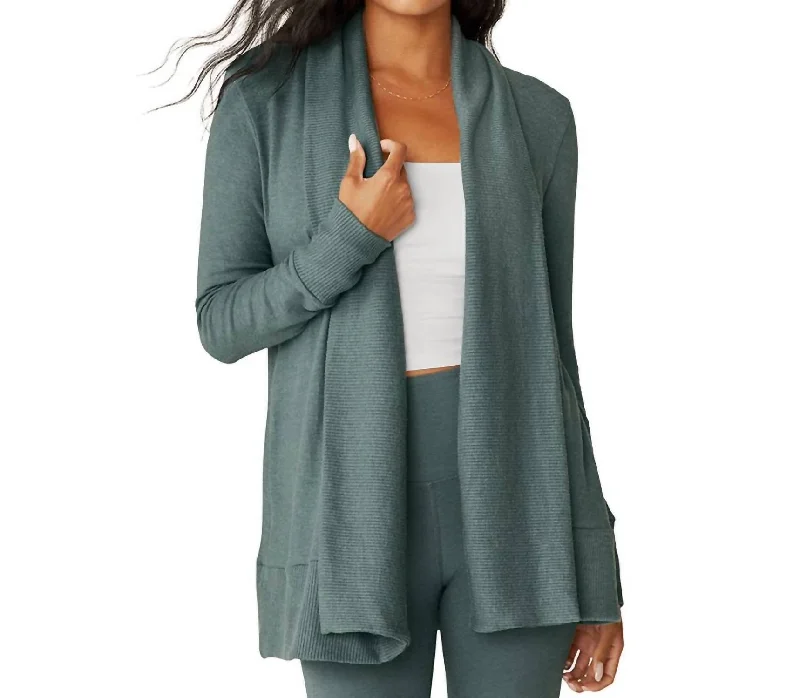 Soften Up Cardigan In Storm Handmade Hand-knitted Hand-woven
