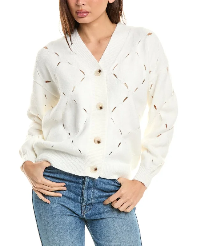 Stella + Lorenzo Cutout Cardigan Velvet Chenille Corduroy