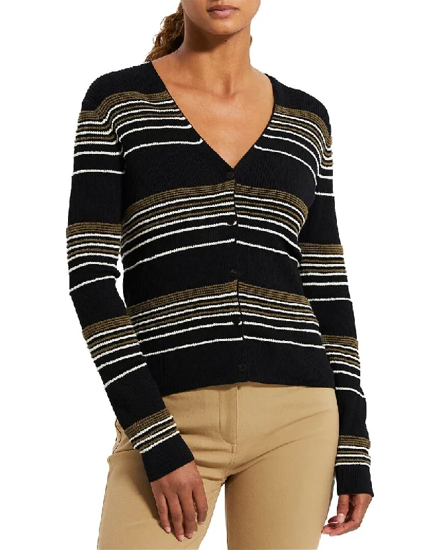 Theory Otto Cardigan Satin Blend Silk Blend Wool Blend