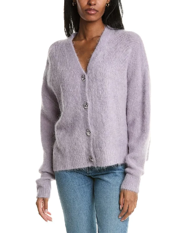 ba&sh Alpaca-Blend Cardigan Embroidered Appliqued Beaded