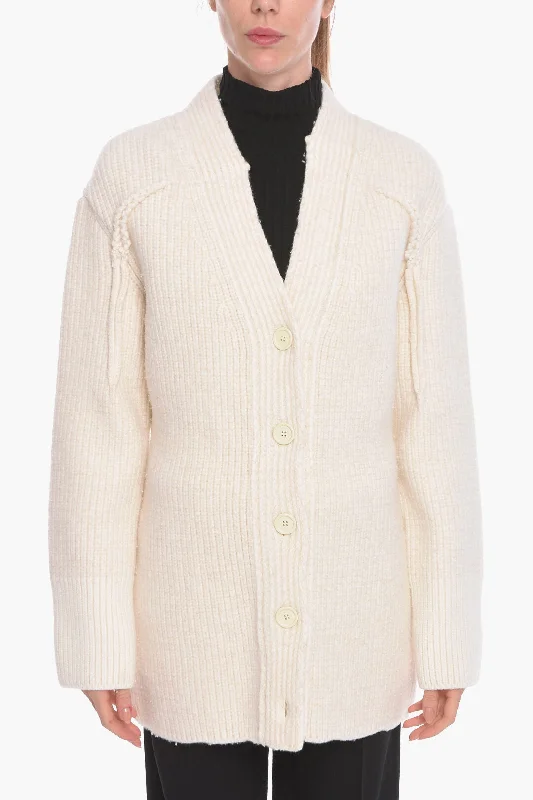 Bottega Veneta Cashmere-blend Ribbed Cardigan Collared Crew Neck Turtle Neck