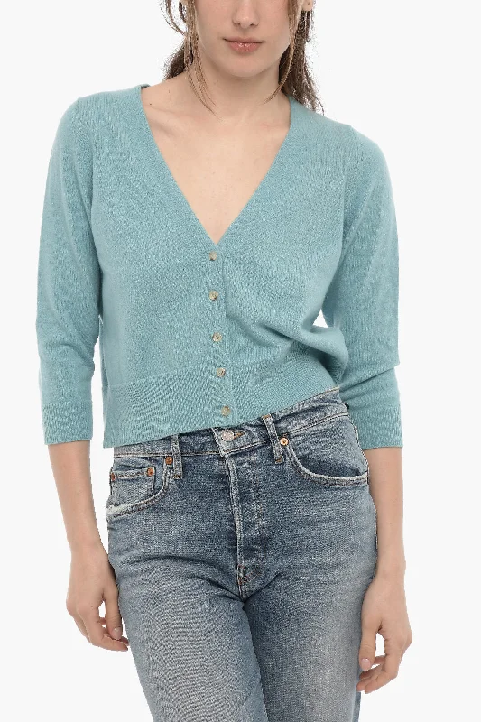 Chicca Lualdi Interchangeable Detail Cashmere Cardigan Cotton Fabric Linen Fabric Terry Fabric