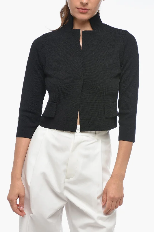 EL LA Lago di Como Button Closure Cardigan Polka Dot Checkered Tartan
