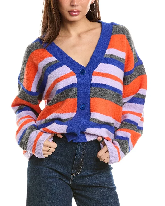 LALAMIA Wool & Alpaca-Blend Cardigan Beaded Cardigan Sequined Faux Fur