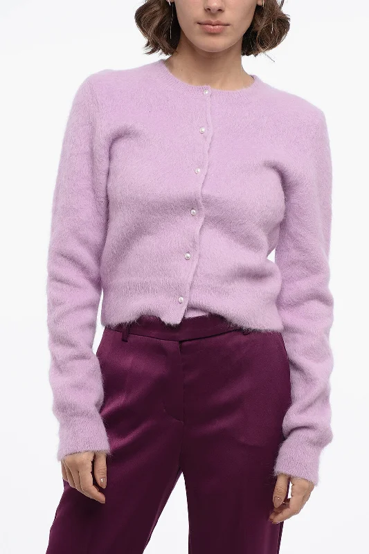 Maison Margiela Mm1 Fuzzy Wool-Blended Cardigan M Standard Size Hooded Caped Shawl Collar Maison Margiela Mm1 Fuzzy Wool-Blended Cardigan M Standard Size Hooded Caped Shawl Collar