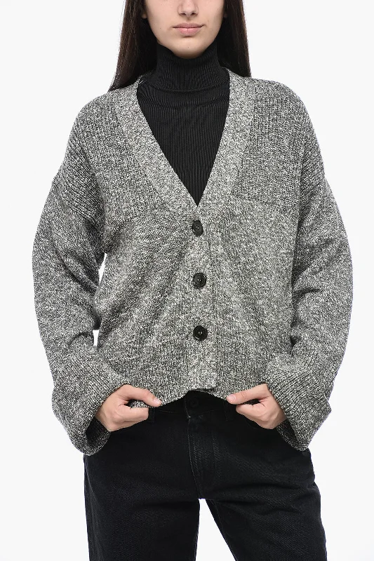 Off-White PERMANENT Asymmetric Cardigan with Turn-Ups Elasticated Padded Insulated