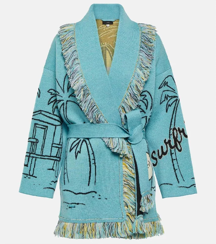 Perfect Waves Cardigan In Surf Multicolor Terry Terry Cloth Terry Knit