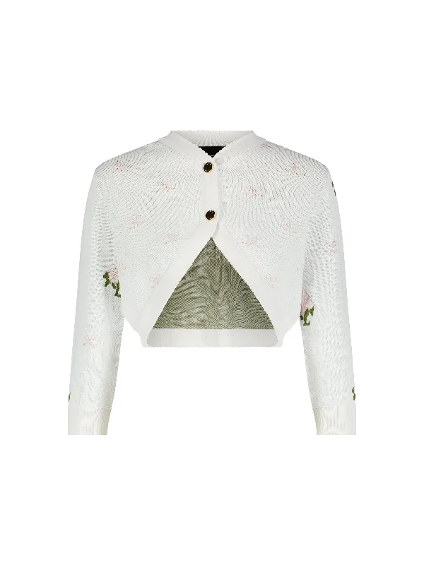 Renata Cropped Cardigan Front Pockets Side Pockets Patch Pockets