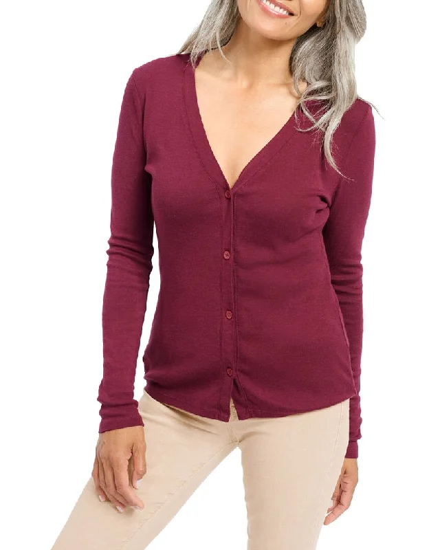 Splendid Ava Wool & Cashmere-Blend Cardigan Chenille Blend Fleece Blend Nylon Blend