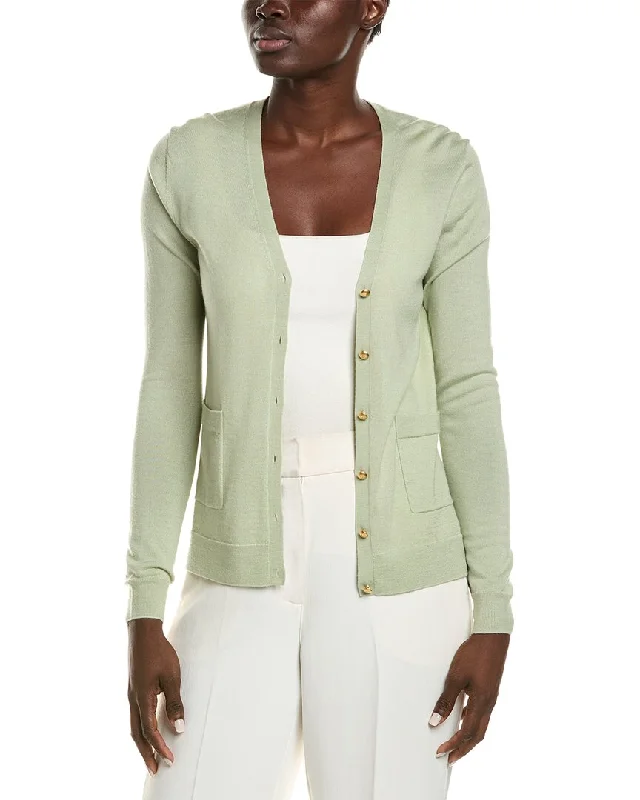 St. John Wool & Silk-Blend Cardigan Casual Formal Business