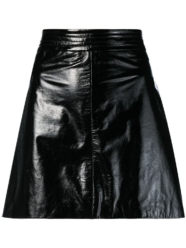 patent A-line skirt corduroy skirt cozy